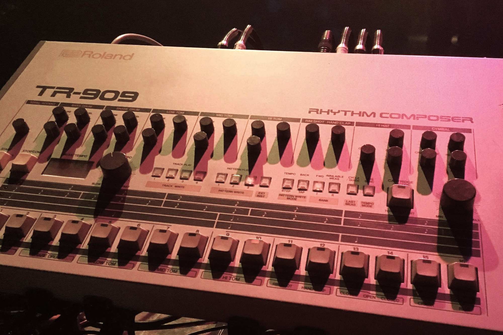 Drum machine Roland TR-909, it can create synthetic music in the form of drum sounds.